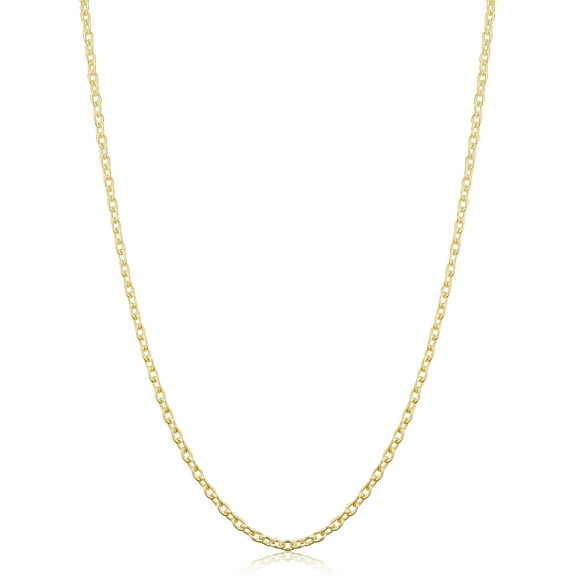 KoolJewelry Yellow Gold Over Sterling Silver Cable Chain Necklace (2.1 mm, 22 inch)
