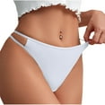 thumbnail image 3 of Low Waisted Briefs for Women Solid Color Patchwork Thin-Band Breathable Underpants, 3 of 7