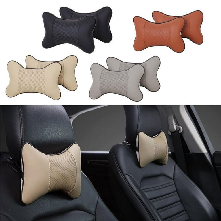Universal Round Headrest Neck Pillow Pu Leatherfor Car Seats To