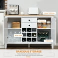 thumbnail image 4 of HOMCOM Buffet Cabinet, Rustic Kitchen Sideboard with 9-bottle Wine Rack, Storage Cabinets, Drawers and Adjustable Shelves, Black Handle, 4 of 10