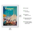 thumbnail image 2 of Fly to Nassau by Clipper-New Providence Island Bahamas-Pan American World Airways-Vintage Airline Travel Poster by Mark Von Arenburg c.1950s-Japanese Unryu Rice Paper Art Print (Unframed) 12 x 16 in, 2 of 4