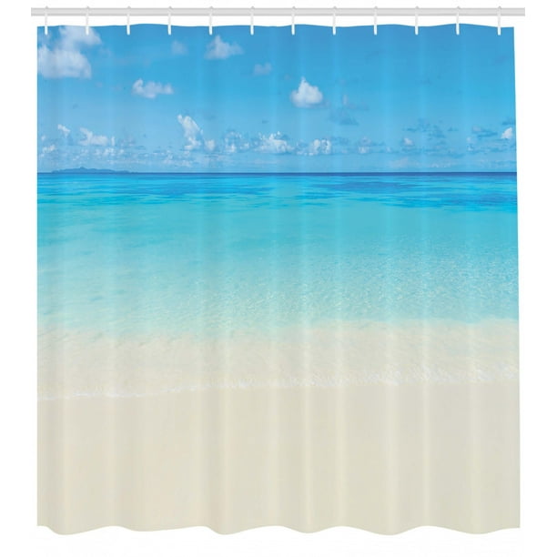 Ocean Decor Shower Curtain Set, Beach Cottage Style Shower Curtains