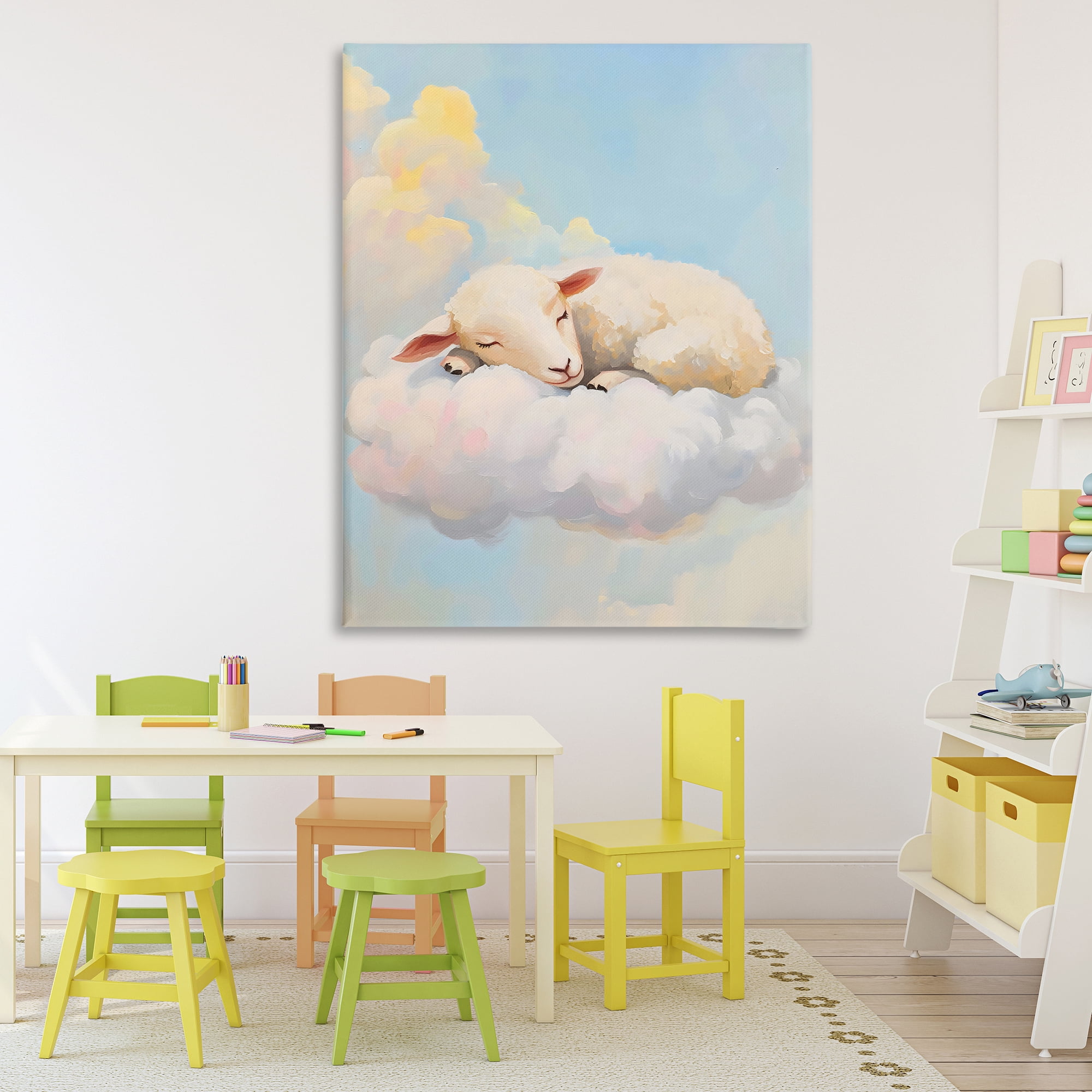 Stupell Industries Sleeping Sheep on a Cloud Canvas Wall Art, design by The Prints Vibe