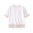 thumbnail image 3 of Kukoosong Women's T-shirts Solid Color Elbow-Length Crew Neck Oversized for Summer Casual, Trendy and Comfortable Tee Shirt for Women, 3 of 7
