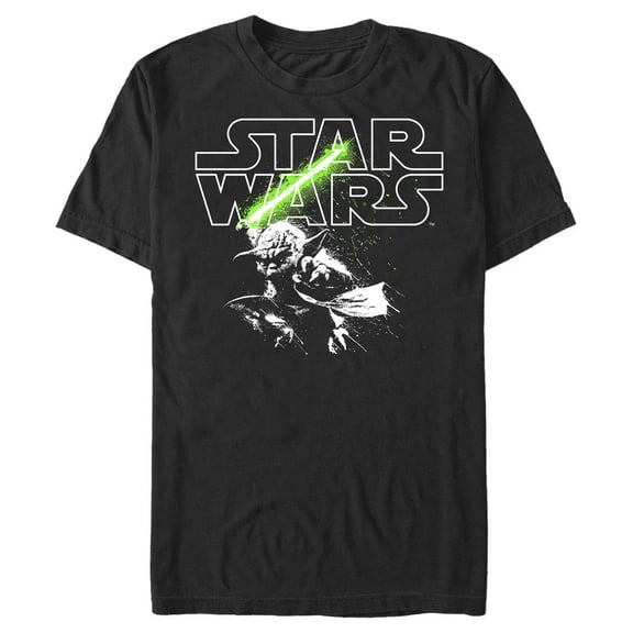 Men's Star Wars: A New Hope Yoda Light Saber Logo Graphic T-Shirt