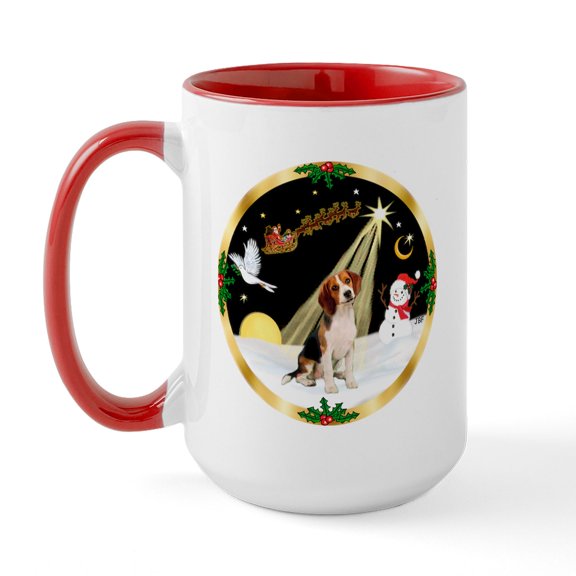 CafePress - Night Flight/Beagle Large Mug - 15 oz Ceramic Large White Novelty Mug