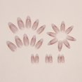 thumbnail image 3 of Press on Nails Medium Almond Fake Nails French Tips False Nails 24 pcs Stick on Nails for Women, 3 of 5