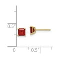 thumbnail image 3 of 14K Yellow Gold Earring Stud Women'S Garnet Red 4 mm, 3 of 3