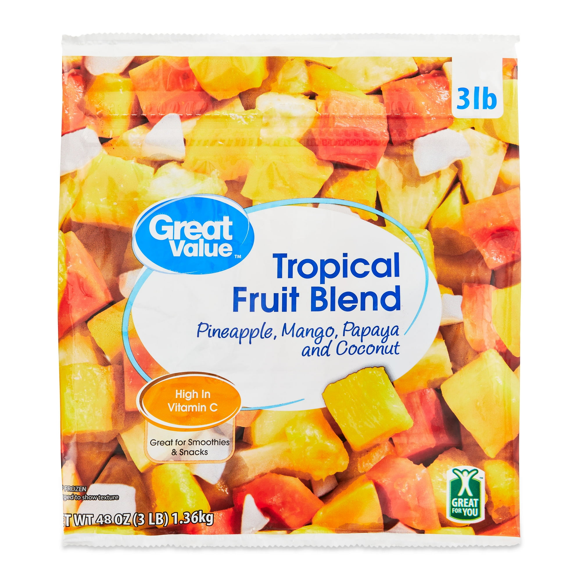 Great Value Tropical Fruit Blend, 48 oz (Frozen)
