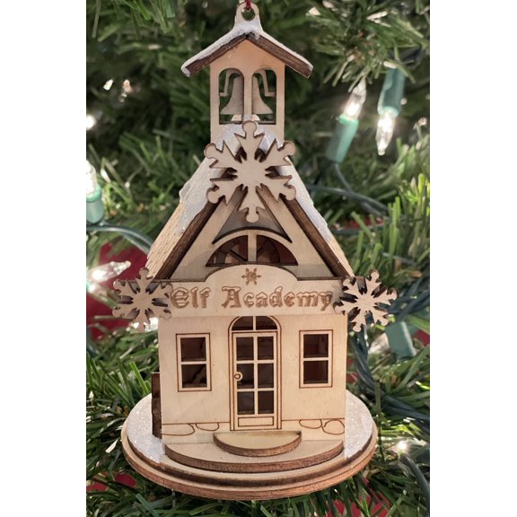 Ginger Cottages Elf Academy One Room Schoolhouse Ornaments for Christmas Tree