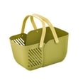 thumbnail image 2 of Cesta de almacenamiento multiusos – Organizador de plástico para la colada, gran capacidad, cesta de drenaje ventilada, verde/amarillo/naranja/rosa, 11x7,5x5,9 pulgadas, ligera, uso en casa y baño, 2 of 6