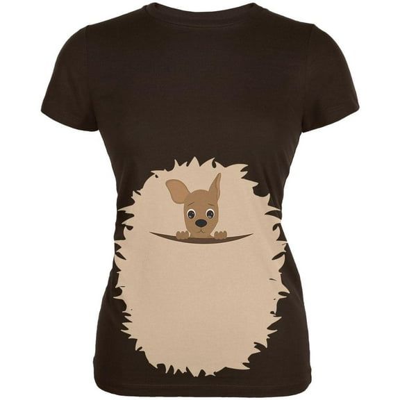 Halloween Kangaroo Costume Juniors Soft T Shirt Brown SM