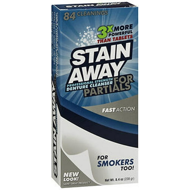Stain Away for Partials Denture Cleanser, 8.4 OZ