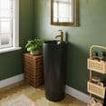 thumbnail image 3 of DeerValley DV-1P527B 33" Tall Round Vitreous China Pedestal Bathroom Sink with Overflow and Pre-Drilled Hole, 3 of 12