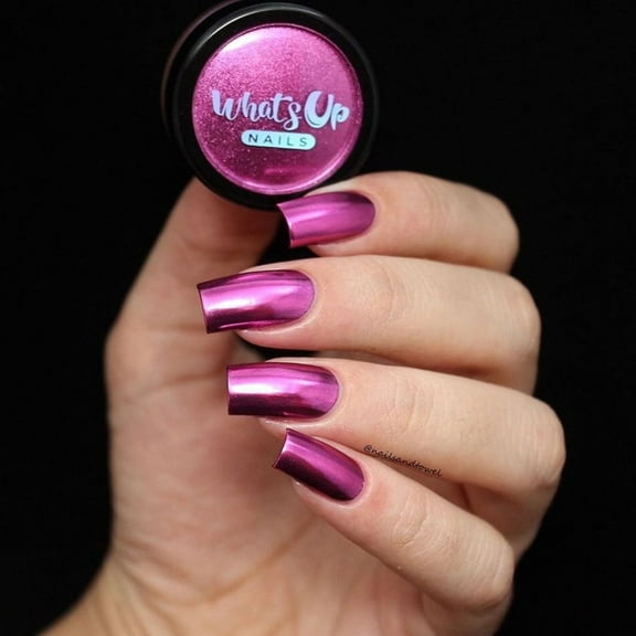 Whats Up Nails - Fuchsia Chrome Powder for Mirror Nails