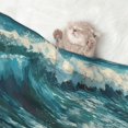 thumbnail image 2 of Naloa Blue Ocean Waves Dog Blanket, 3 Sizes Cat Blanket for Indoor Cats Large Medium Small Dog Gifts-Small, 2 of 8