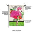 thumbnail image 5 of Evergreen Linen Garden Flag - Floral Flamingo Welcome, 12.5 x 18 inch Double Sided, 5 of 6