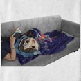 thumbnail image 6 of Retro Soft Flannel Fleece Throw Blanket, Little Girl Exploring Space with Cosmic Fashion Galactic Adventure Kids Cartoon, Cozy Plush for Indoor and Outdoor Use, 50" x 70", Multicolor, by Ambesonne, 6 of 6