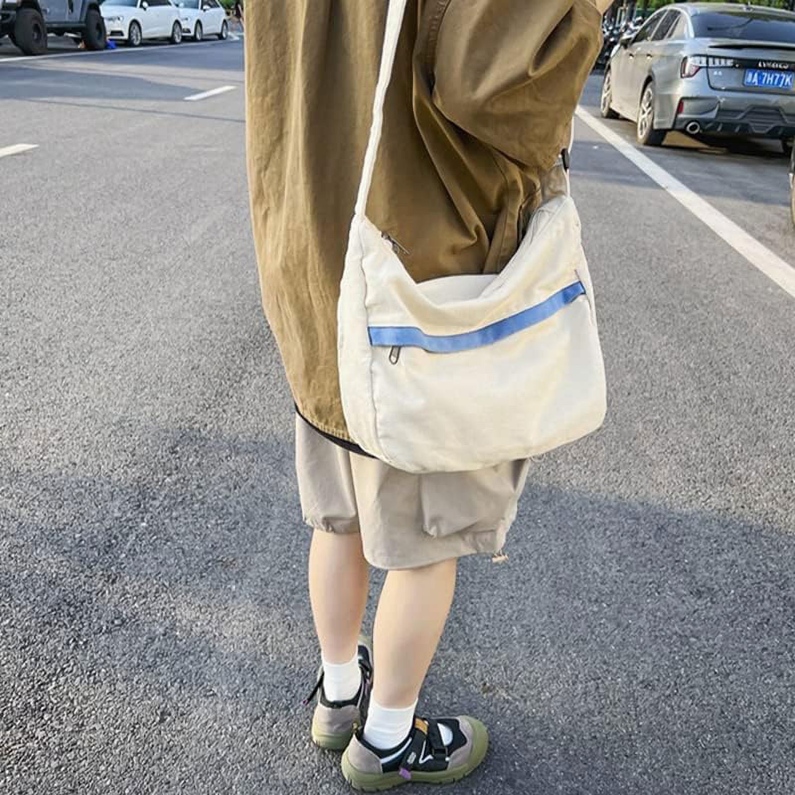 Canvas Messenger Bag Hobo Crossbody Bag for Women Shoulder Tote Handbag Vintage Aesthetic Travel Work