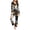 Black, variant on Tnhcen Women’s 2-Piece Halloween Print Pajamas Set V-Neck Long Sleeve Pants Nightwear Home Clothes S-3XL