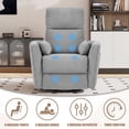 thumbnail image 4 of Vineego 360°Swivel Rocker Recliner Chair Armrest-Style Massage Recliner with Comfy High Back for Living Room,Loop Yarn Gray, 4 of 7