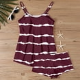 thumbnail image 6 of Tankini Swimsuits for Women Striped Plus Size Summer Tummy Control Two Piece Bathing Suits Tank Tops with Swim Shorts Swimwear, XL, 6 of 6