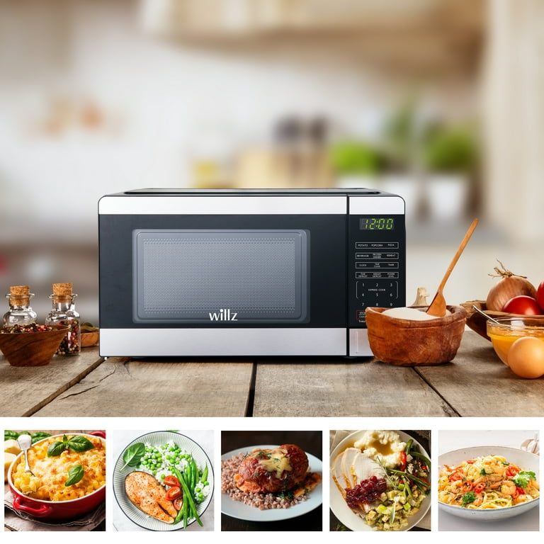 Small Microwave Oven 0.7 Cu.Ft, Mini Microwave Oven with 9.6'' Removable  Turntable, 6 Auto Preset