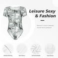 thumbnail image 6 of Daiia African Animals print Women's Crew Neck Short Sleeve Bodysuit Fashion Tops Fit Casual Basic Extender Bodysuit-Medium, 6 of 9