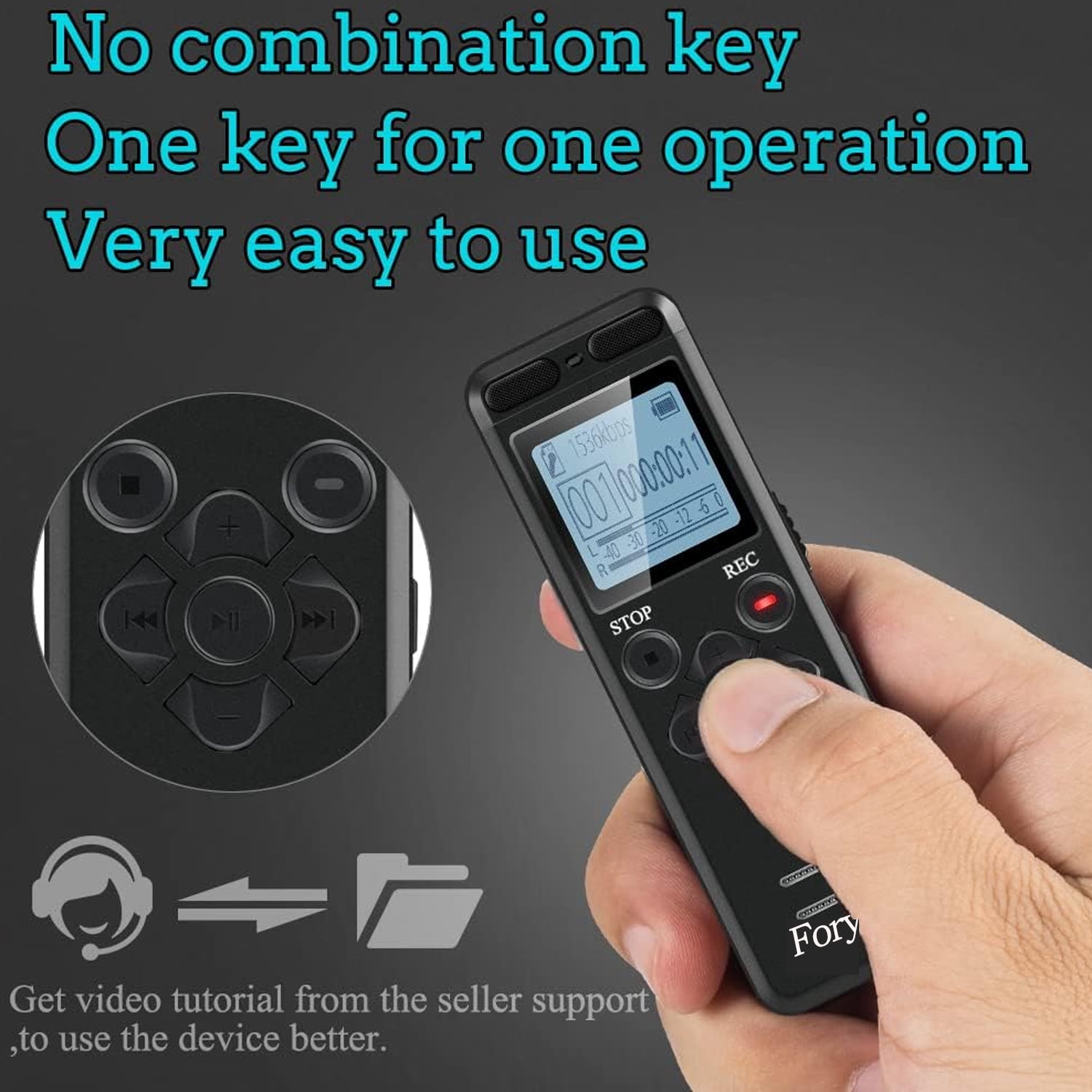 72GB Digital Voice Recorder Voice Activated Recorder for Lectures Meetings,5220 Hours Sound Audio Recorder Dictaphone Recording Device with Playback,MP3 Player,Password,Variable Speed