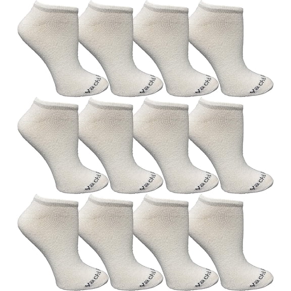 Yacht & Smith Wholesale Women's Cotton Shoe Liner Training Socks Size 9-11 (White, 12)