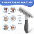 thumbnail image 3 of Dog rake deshedding dematting Brush Comb - Undercoat rake for Dogs, Cats, matted, Short,Long Hair Coats - Brush for Shedding, 3 of 4