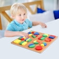 thumbnail image 3 of Ovzne Children's Geometry Puzzles Puzzle Boards Wooden Puzzle Shapes Building Blocks Children's Intelligence Matching Early Education Toys On Clearance, 3 of 8