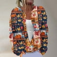 thumbnail image 2 of Penkiiy Women's Christmas Sweater Cardigan Heart Print Y2K Button Open Front Cardigans V Neck Cropped Knitted Outerwear 4XL Multicolor, 2 of 5