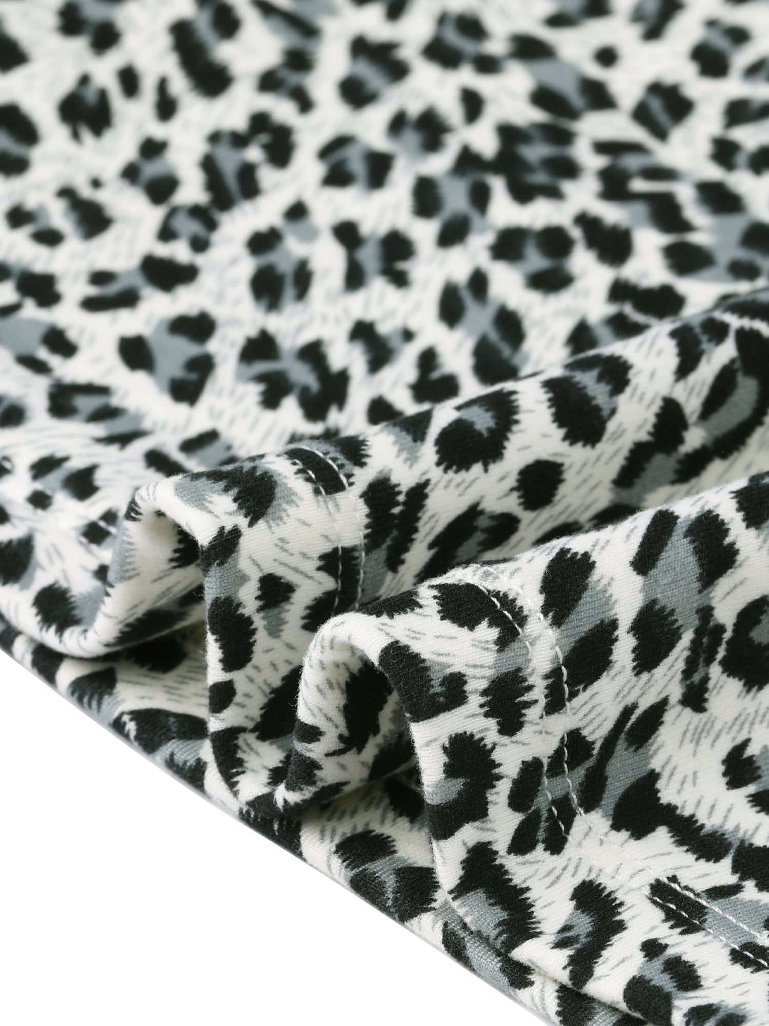 DARING DIVA Women's Leopard Print Tops Boat Neck Open Back Slim Fit Backless Top XS White
