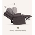 thumbnail image 4 of 360° Swivel Rocker Recliner Chair for Adults, Lazy Recliner for Adults, 22 in with 1.5X Sponge Filling, Side Pocket, and Cup Holder, for Living Room, Bedroom, and Nursery, Coffee, 4 of 10