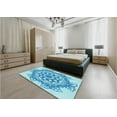 thumbnail image 5 of Ahgly Company Machine Washable Indoor Rectangle Transitional Blue Area Rugs, 3' x 5', 5 of 7