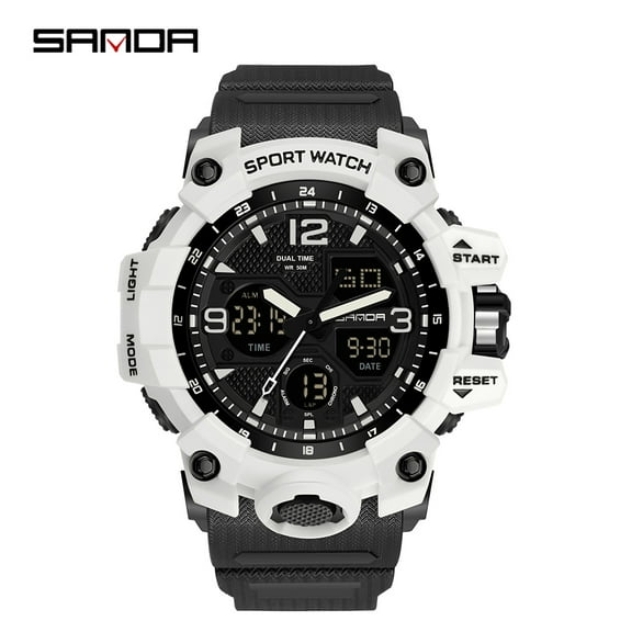 Sanda Men's Watches Sports Outdoor Waterproof Military Wrist Watch Date Multi Function Tactics LED Alarm Stopwatch