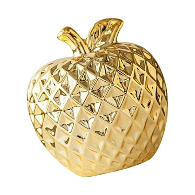 Estatua de cerámica de manzana, artesanía artística, adorno de escritorio creativo coleccionable simple para Oro