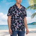 thumbnail image 3 of Bingfone Men's Short Sleeve Button Down Shirts Hawaiian Love Butterflies Printed Beach Shirt, 3 of 7