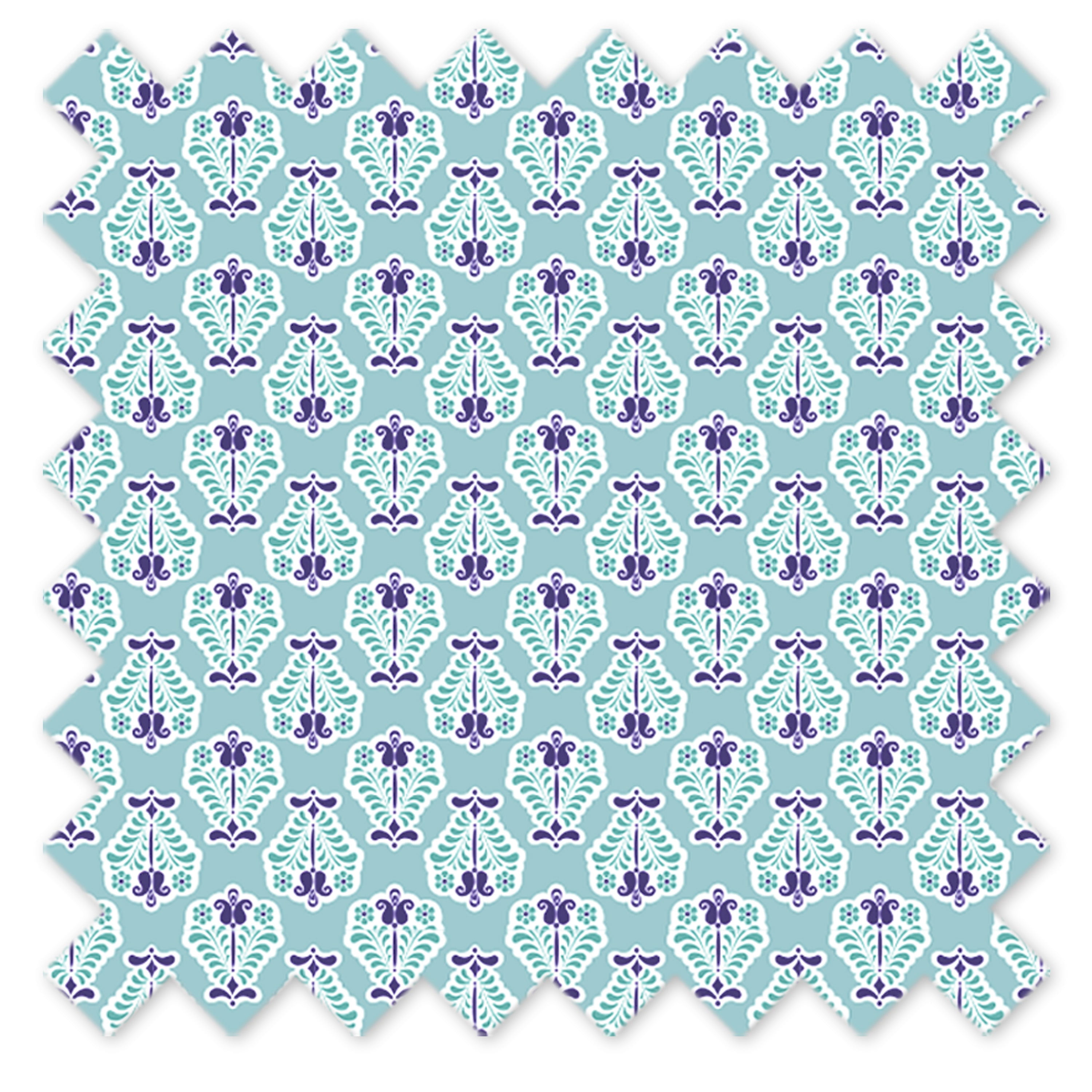 Bacati - Multiple Options of Crib or Toddler Bed Skirt or Dust Ruffle 100% Cotton Percale, Paisley Isabella Purple/Lilac/Aqua