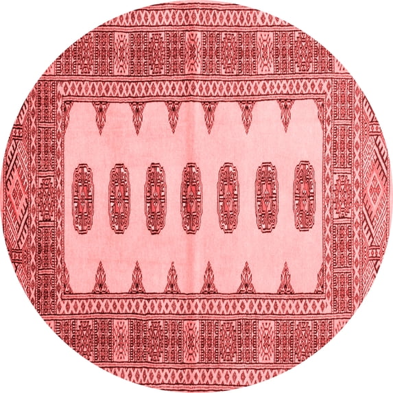 Ahgly Company Indoor Round Southwestern Red Country Area Rugs, 8' Round