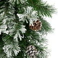 thumbnail image 3 of Northlight 22" Unlit Snowy Flocked and Pinecones Christmas Teardrop Swag, 3 of 7