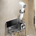 thumbnail image 1 of No Drill Hair Dryer Holder Wall Mount Multifunction Bathroom Organizer With Hook And Phone Stand Adhesive Installation Space Saving Storage Rack For Blow Dryer Tools And Accessories, 1 of 6
