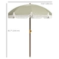 thumbnail image 3 of Outsunny 6.2' Ruffled Beach Umbrella with Carry Bag, Vent, Light Green, 3 of 10