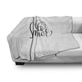 thumbnail image 3 of Hello Summer Soft Flannel Fleece Blanket, Calligraphy Handwritten Lettering Illustration in Black Vintage Swirly Style, Cozy Plush for Indoor and Outdoor Use, 60" x 80", Black White, by Ambesonne, 3 of 6