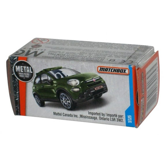 Matchbox Power Grabs Box (2016) Green '16 Fiat 500X Toy Car 3/125
