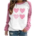 thumbnail image 2 of ZyeKqe Valentines Sweatshirt for Women Crewneck Color Block Pullover Tops Cute Heart Graphic Long Sleeve Shirts, 2 of 4