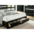 thumbnail image 6 of JERFIT Modern Queen Bed Frame with Storage Drawers, Black Wood Platform Bed with Upholstered Panel Headboard, No Box Spring Needed, 6 of 8