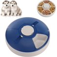 thumbnail image 1 of Automatic Cat Feeders, Auto Dog Feeder, pet Food Dispenser with Programmable Timer , 6-Meal Wet and Dry Food, Batteries Power Supply Blue -, 1 of 4