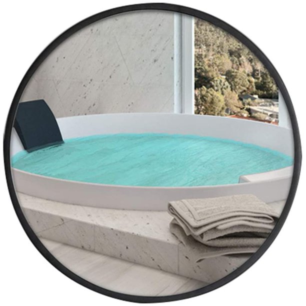 Tomshine Round Mirror, Circle Mirror 36 Inch, Black Round Wall Mirror